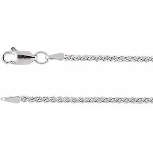 Rhodium-Plated Sterling Silver 1.8 mm Wheat 7" Chain