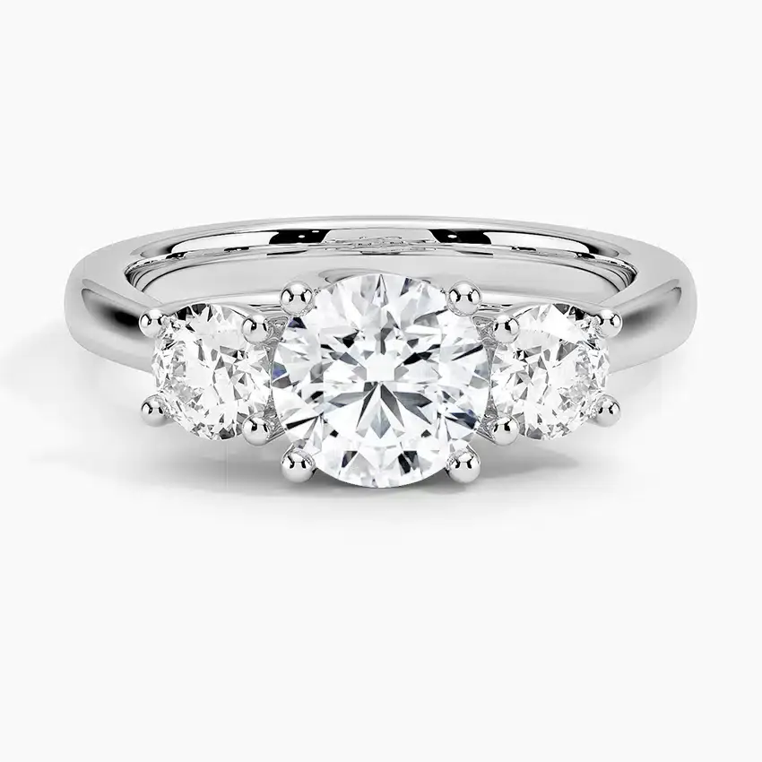 Round Brilliant Cut Diamond Three Stone Ring