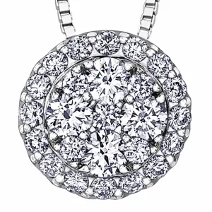 Round Diamond Cluster Pendant