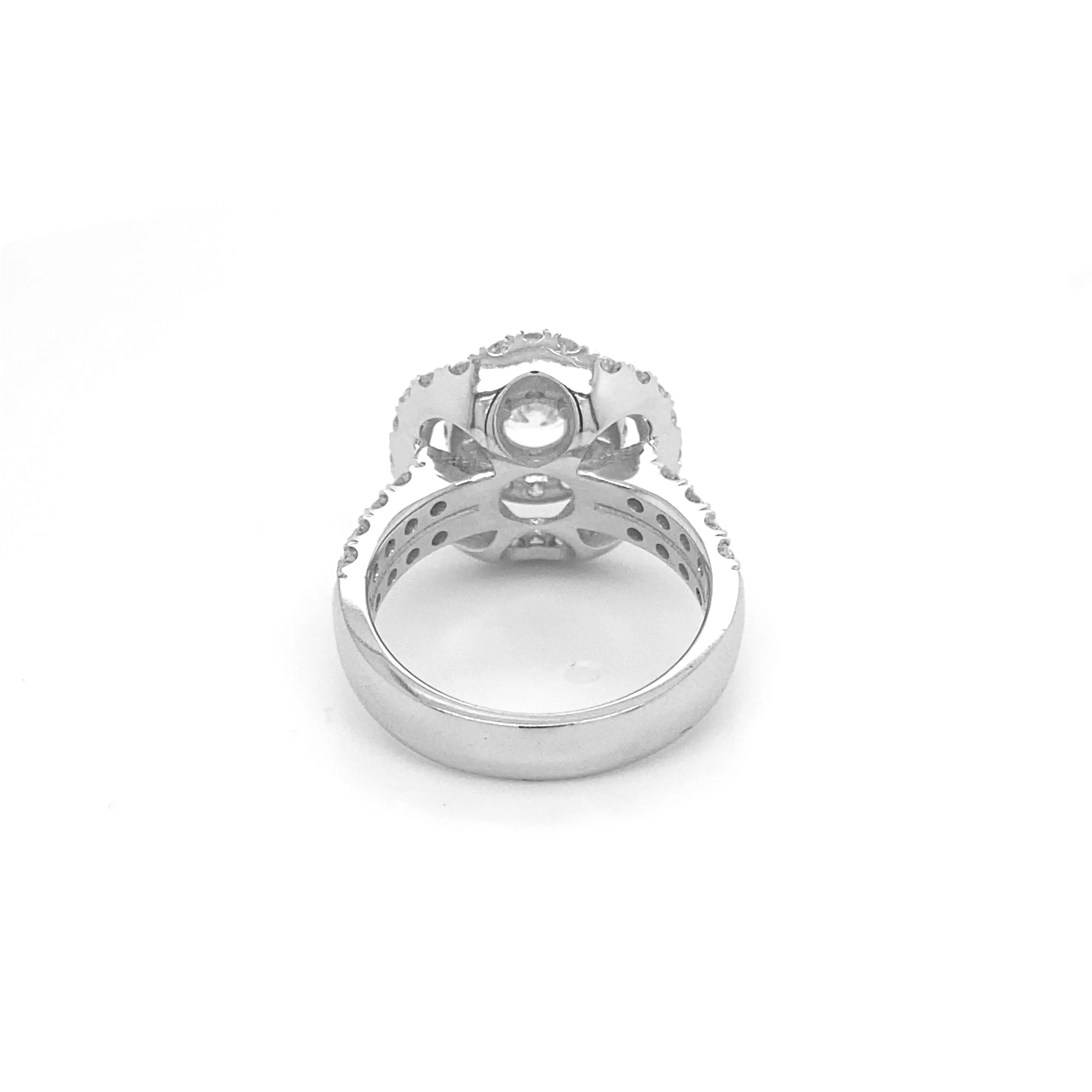 Round Layer Diamond White Gold Ring R012N