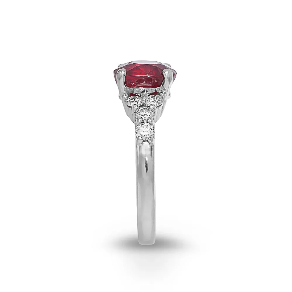 Round Ruby Diamond Ring