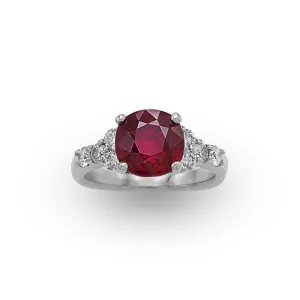 Round Ruby Diamond Ring