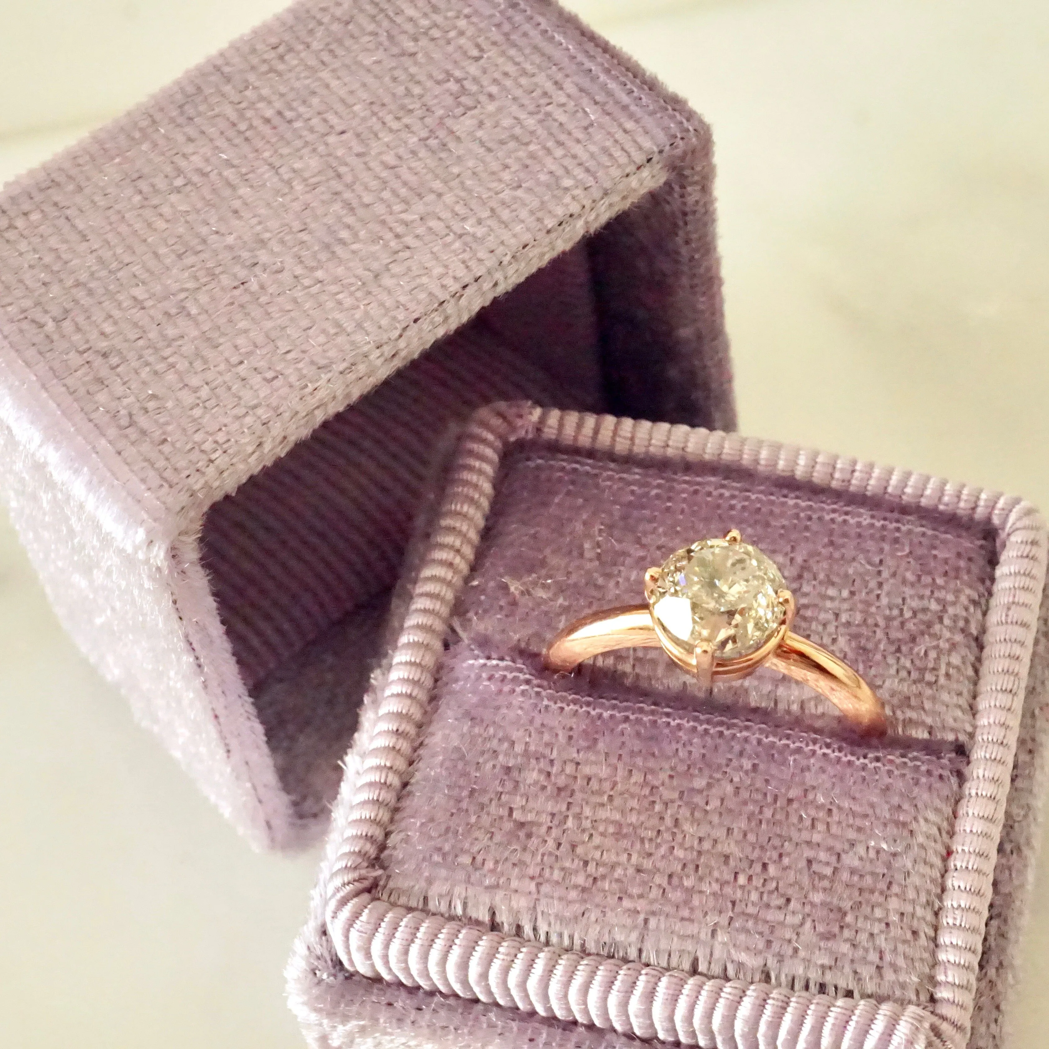 Salt and Pepper Diamond Engagement Ring - Grey Diamond Ring - Rose Gold Diamond Ring