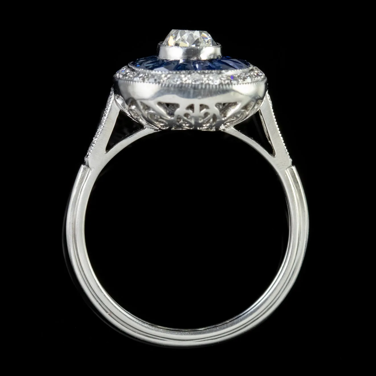 Sapphire Diamond Ring Platinum Engagement Ring