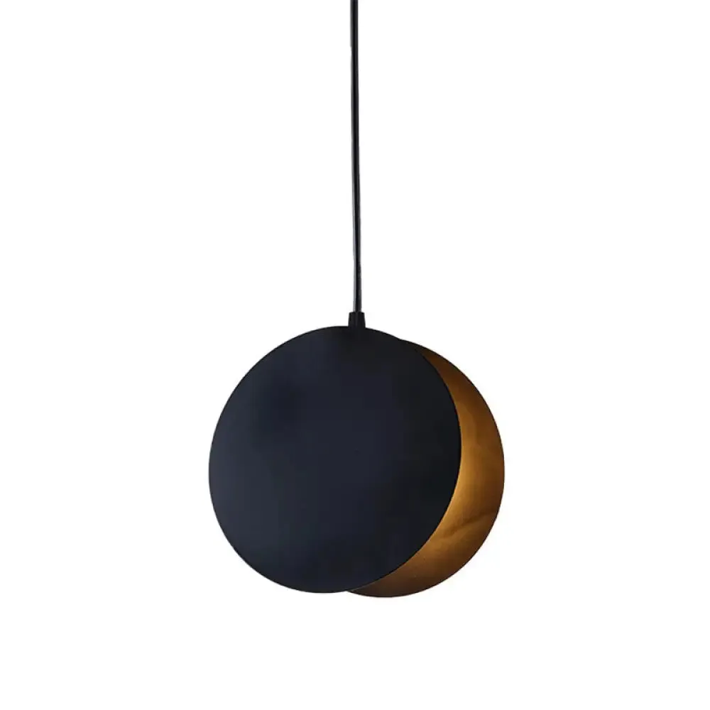 Shell-Inspired Round Pendant Lamp - Macaron Style - Metal - 1-Light Ceiling Light