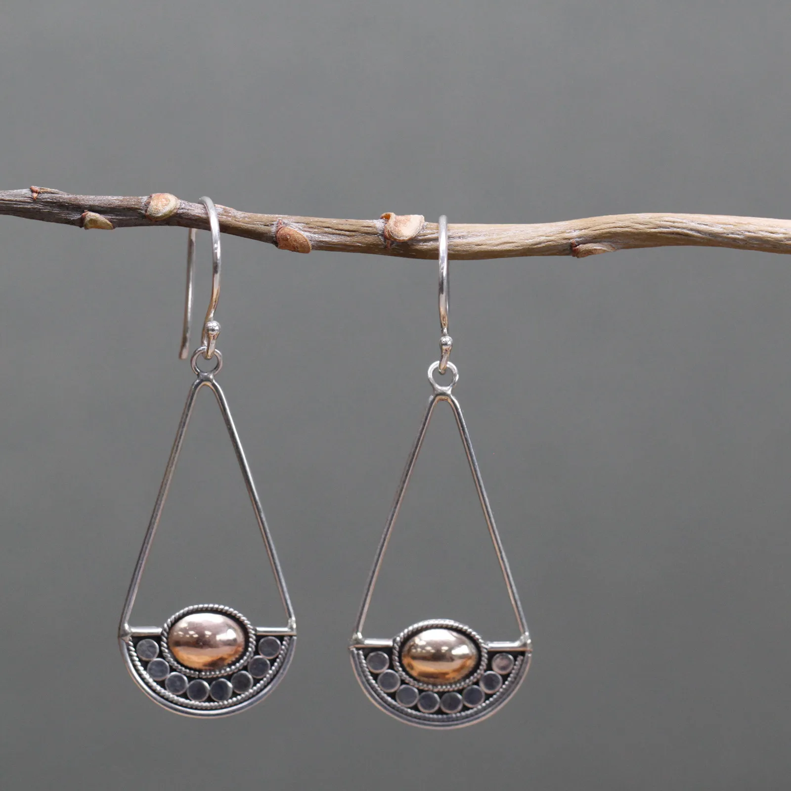 Silver & Gold Earring - Luna Balance | Ethically Sourced Elegant Jewelry