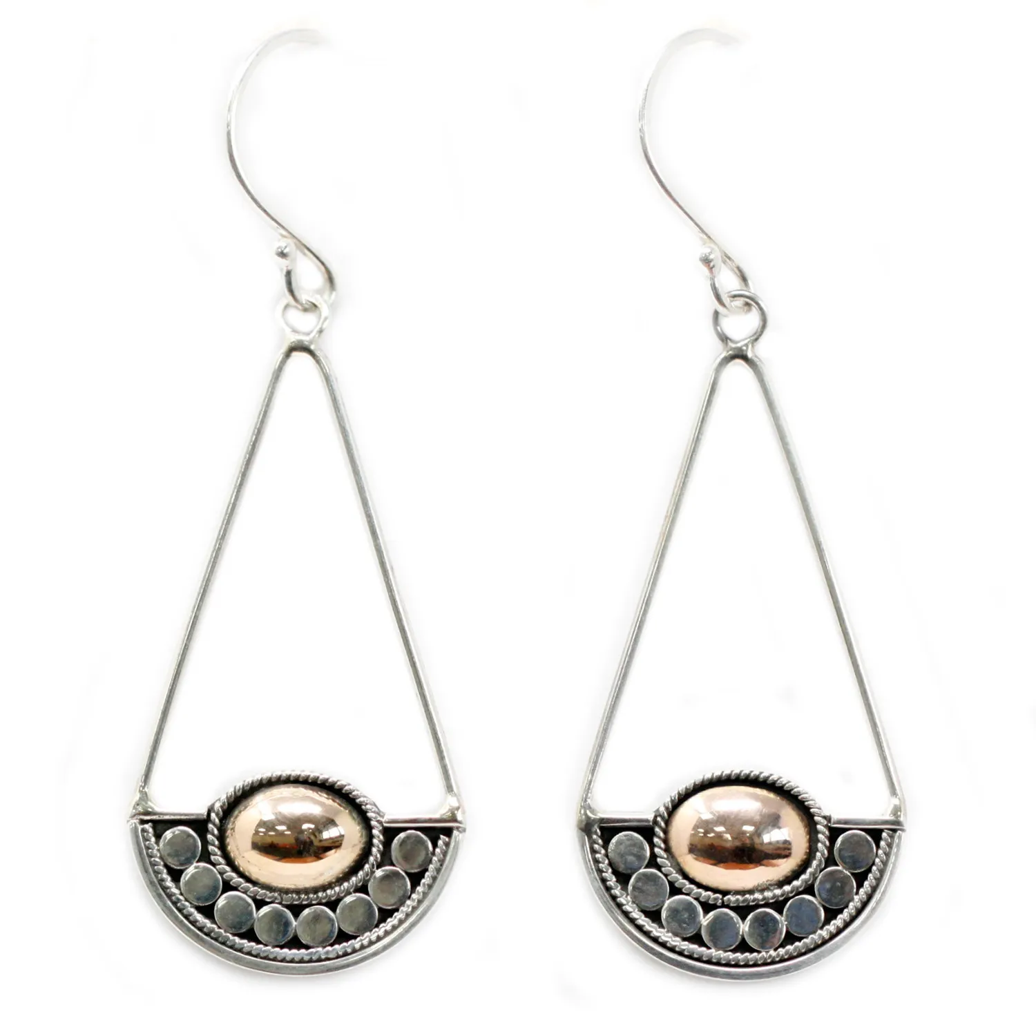 Silver & Gold Earring - Luna Balance | Ethically Sourced Elegant Jewelry