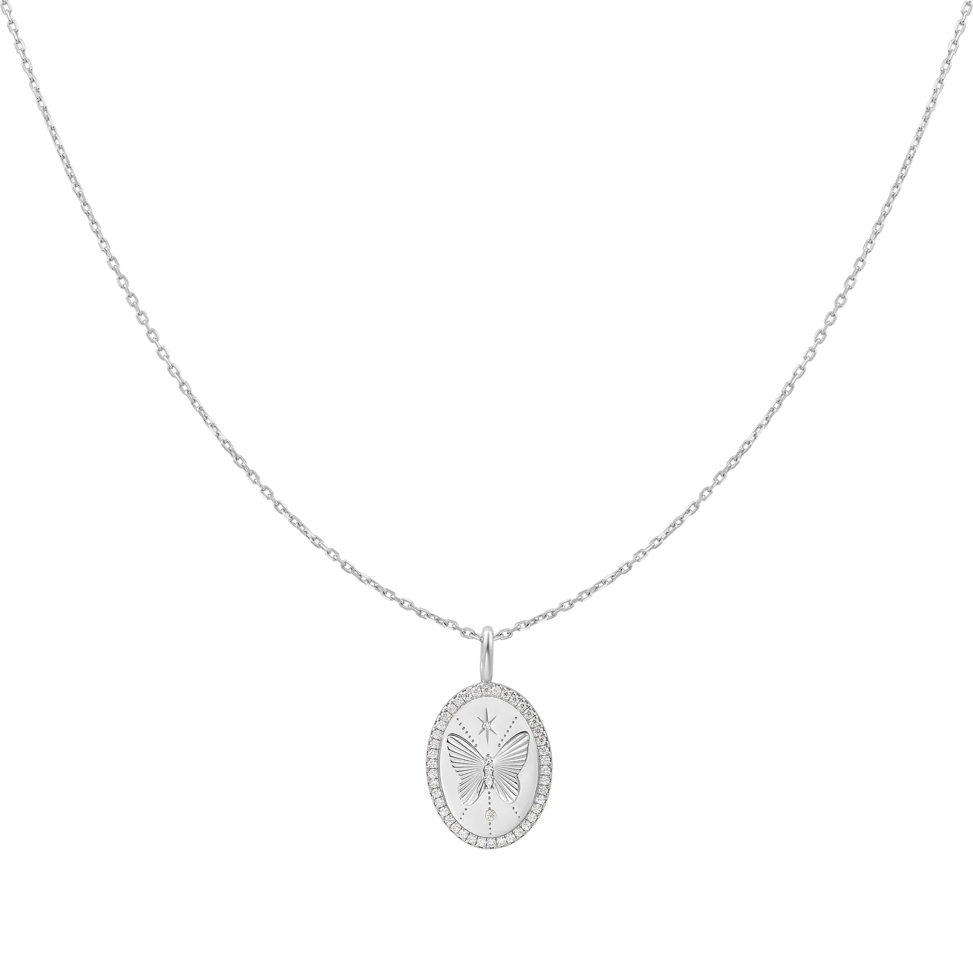 Silver Butterfly Pendant Necklace