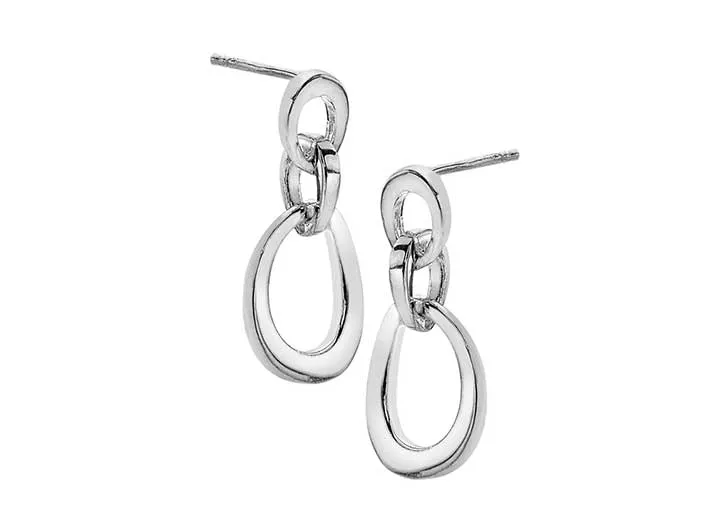 Silver Earrings - Organic Ovals