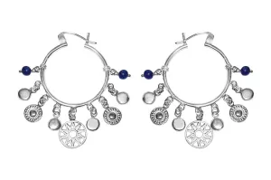 Silver Hoop Charms Earrings