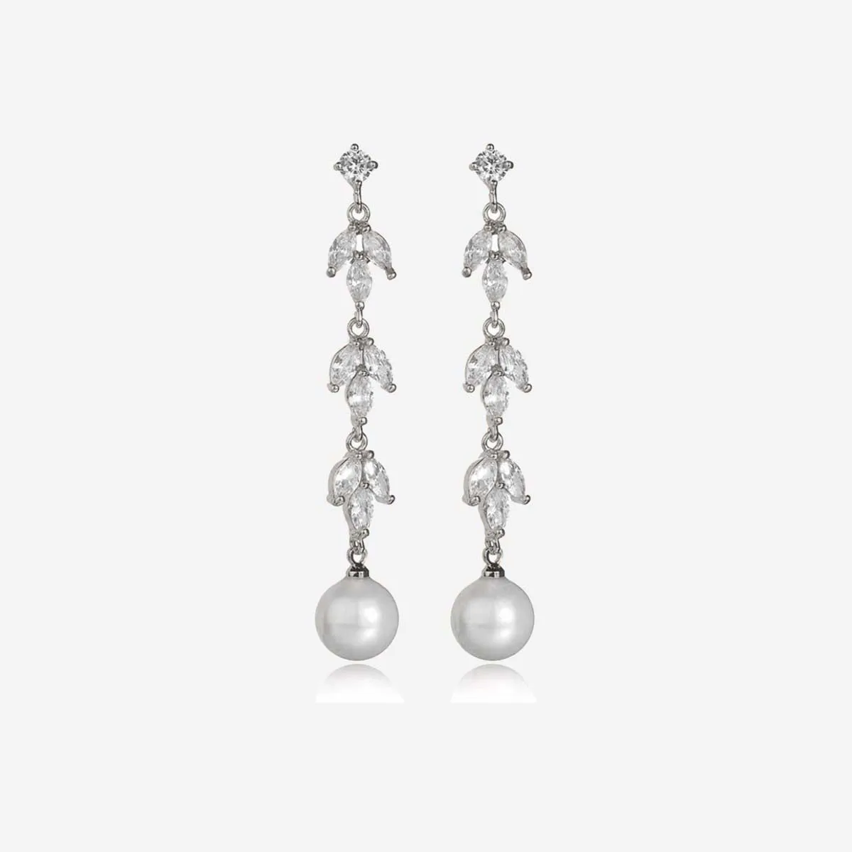 SILVER PEARL DROP EARRINGS