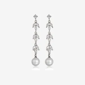 SILVER PEARL DROP EARRINGS