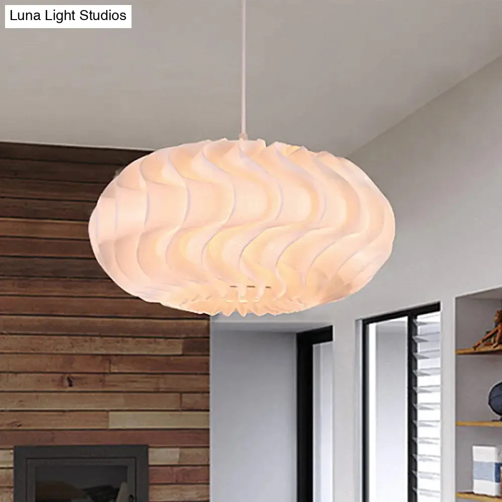 Simple Style Acrylic Meringue Pendant Light - 1 Light White Ceiling Pendant, 14"/16"/19.5" Wide