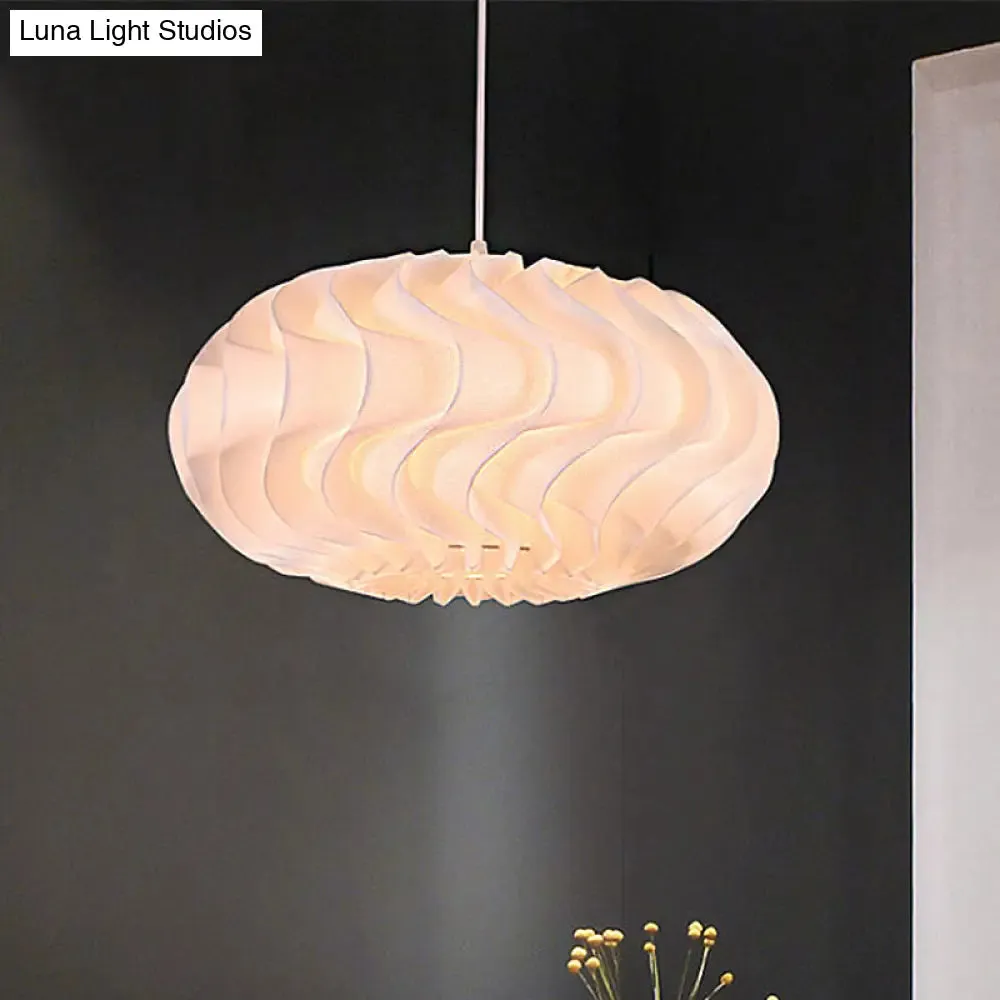 Simple Style Acrylic Meringue Pendant Light - 1 Light White Ceiling Pendant, 14"/16"/19.5" Wide