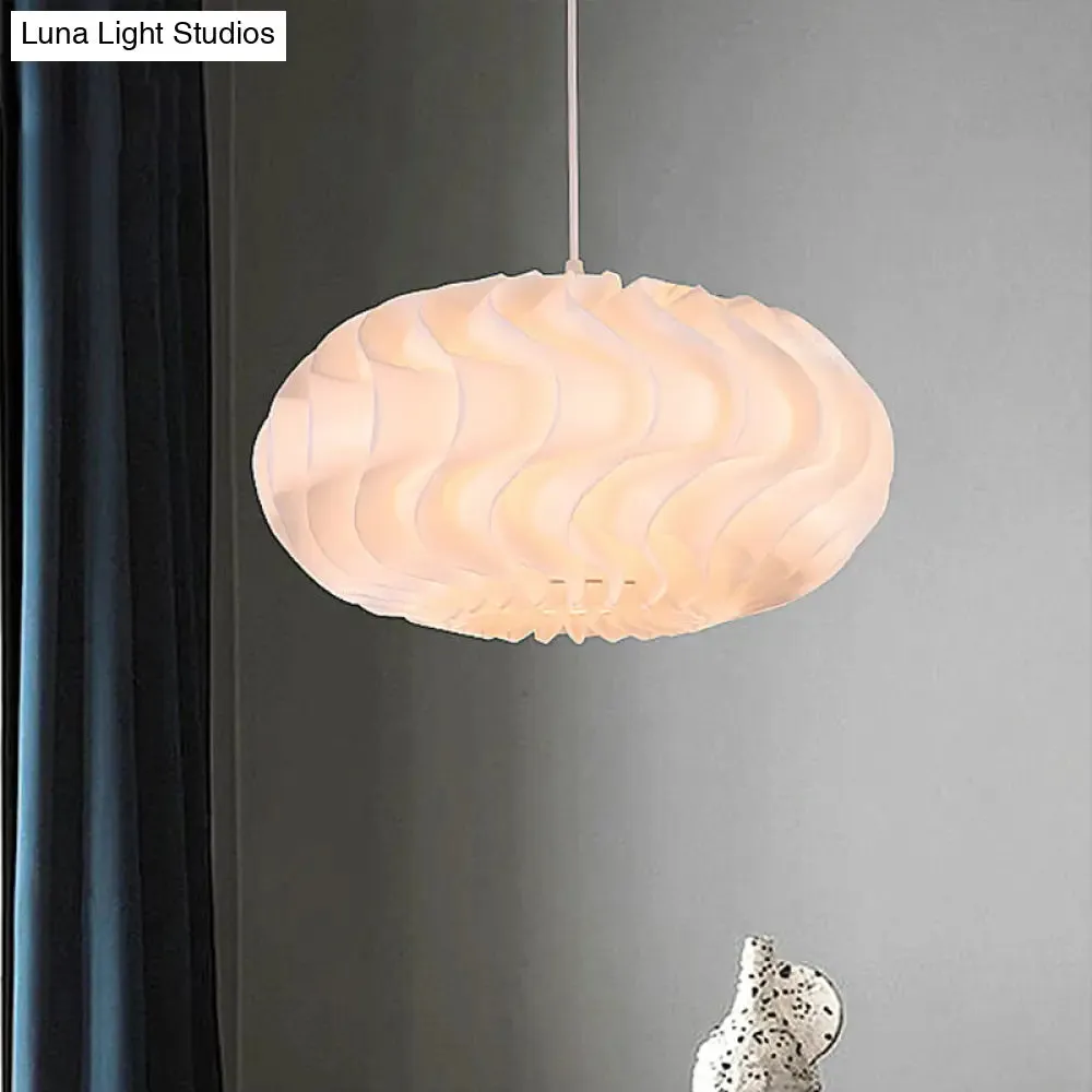 Simple Style Acrylic Meringue Pendant Light - 1 Light White Ceiling Pendant, 14"/16"/19.5" Wide