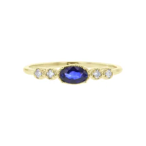 Simply Royal Sapphire and Diamond Ring