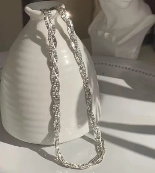 Sterling silver Braided Herringbone chain