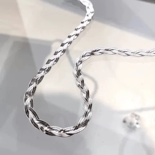 Sterling silver Braided Herringbone chain