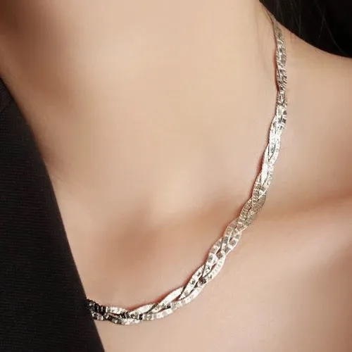 Sterling silver Braided Herringbone chain