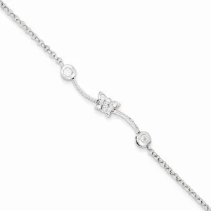 Sterling Silver Cz Childs Bracelet