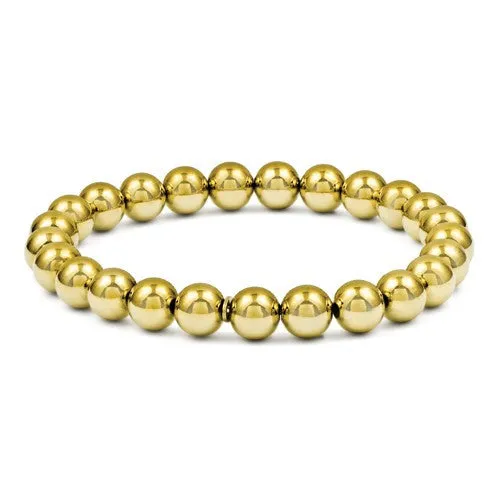 Sterling Silver Gold-Tone High Polished Stretch Bracelet