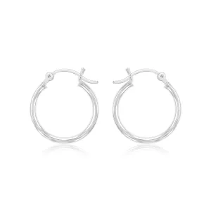 Sterling Silver Plain Round 20mm Hoop Earrings