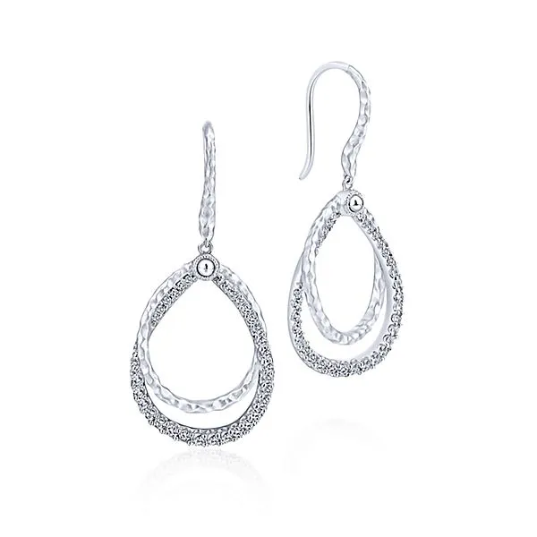 Sterling Silver White Sapphire Drop Earrings