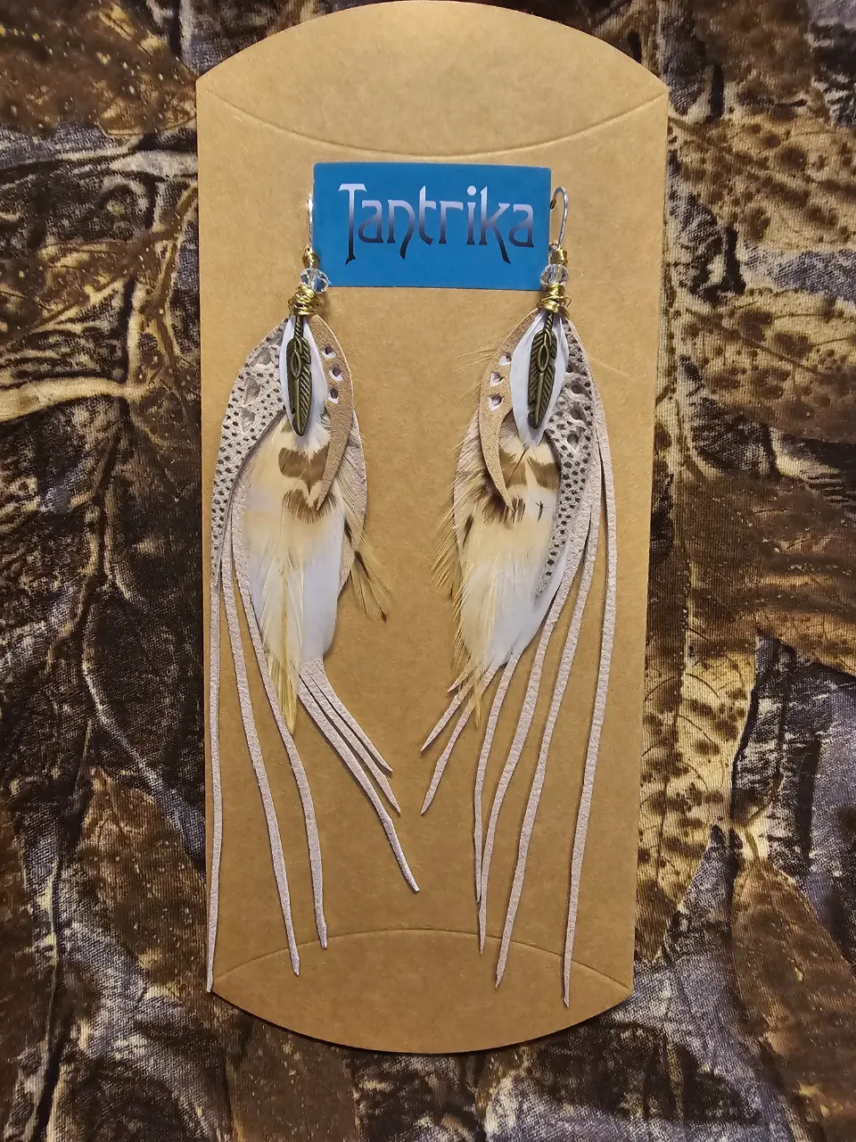 Sylvia Feather & Leather Earrings