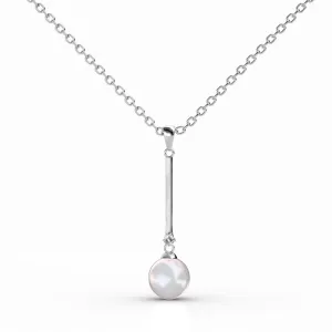 Tatum Dignified 18k White Gold Plated Pearl Pendant Necklace