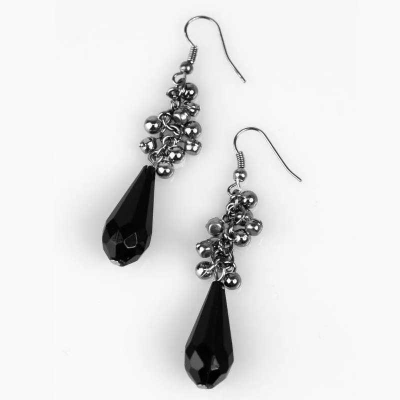 The Crystal Ball Black Earrings