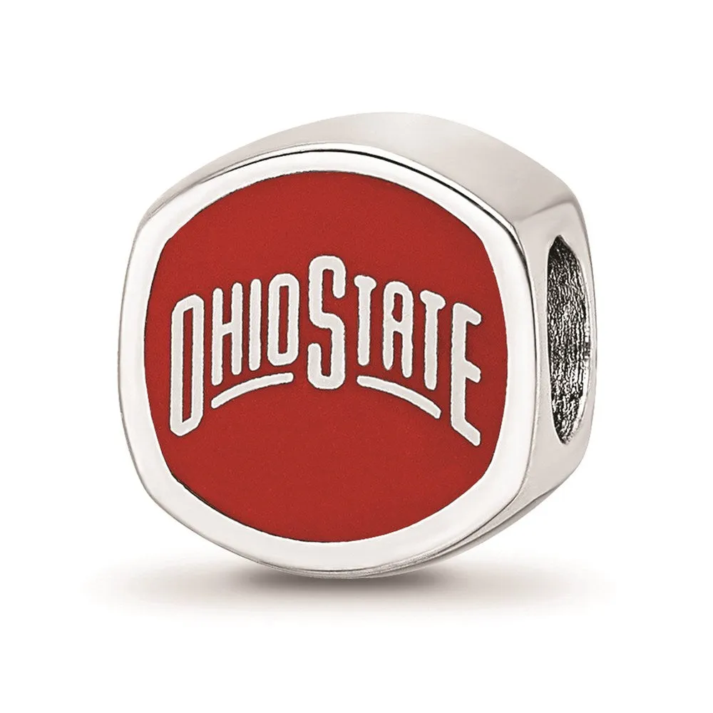 The Ohio State University Ohio State On Block O Athletic Mark Cushio in Sterling Silver