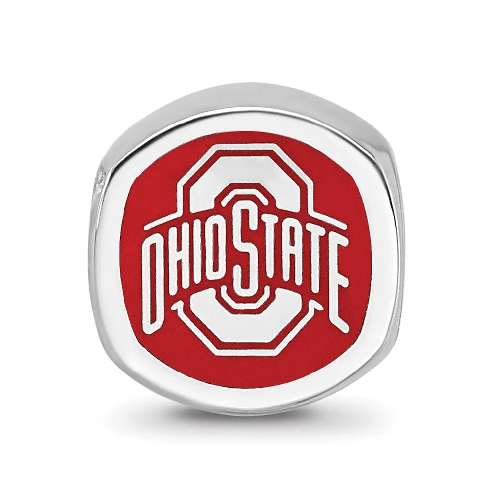 The Ohio State University Ohio State On Block O Athletic Mark Cushio in Sterling Silver