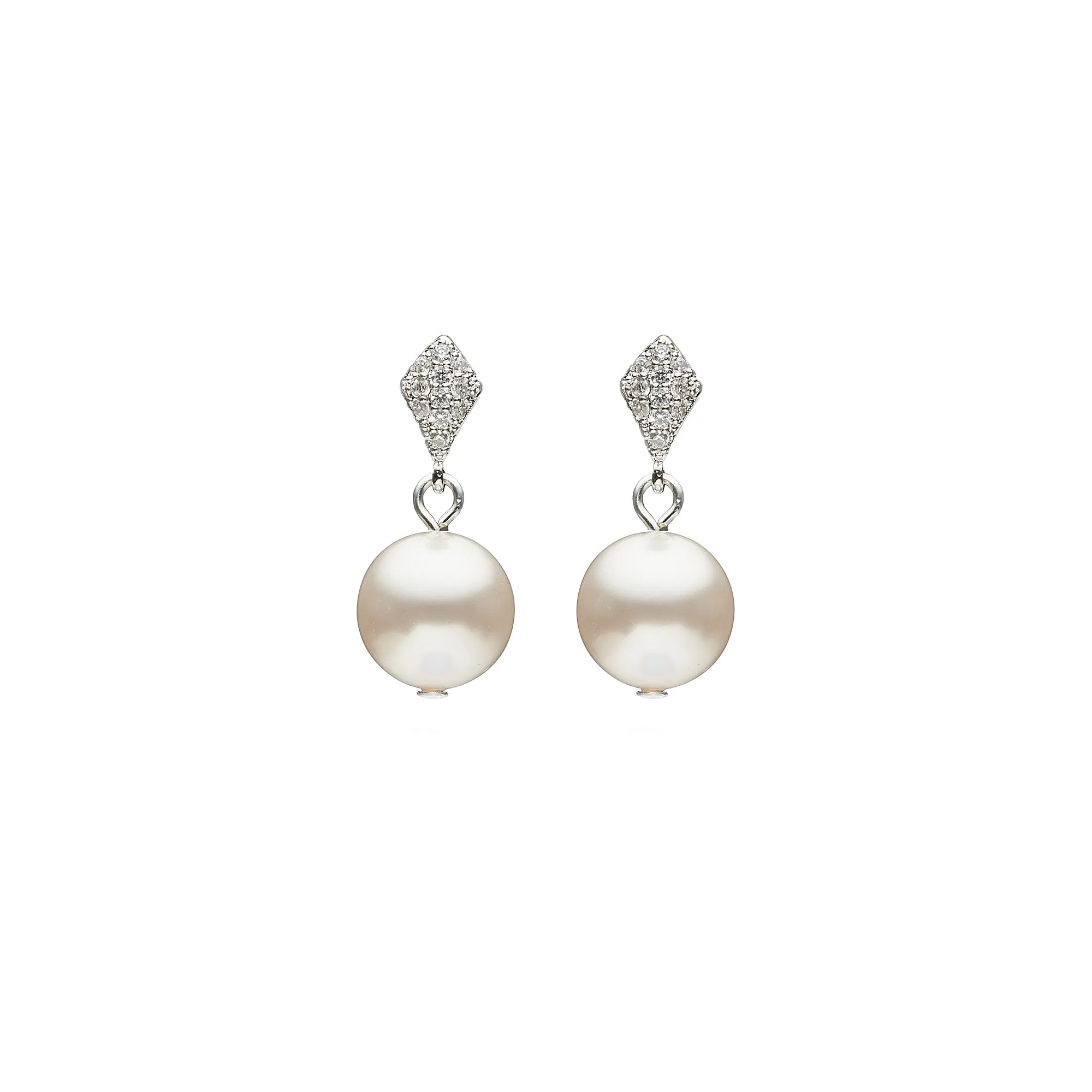 Tiffani II Round Pearl Earrings