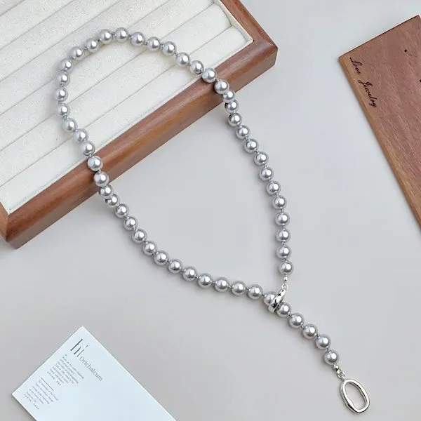 Timeless Grey Pearl Beads Necklace