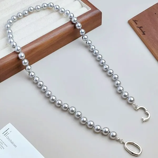 Timeless Grey Pearl Beads Necklace