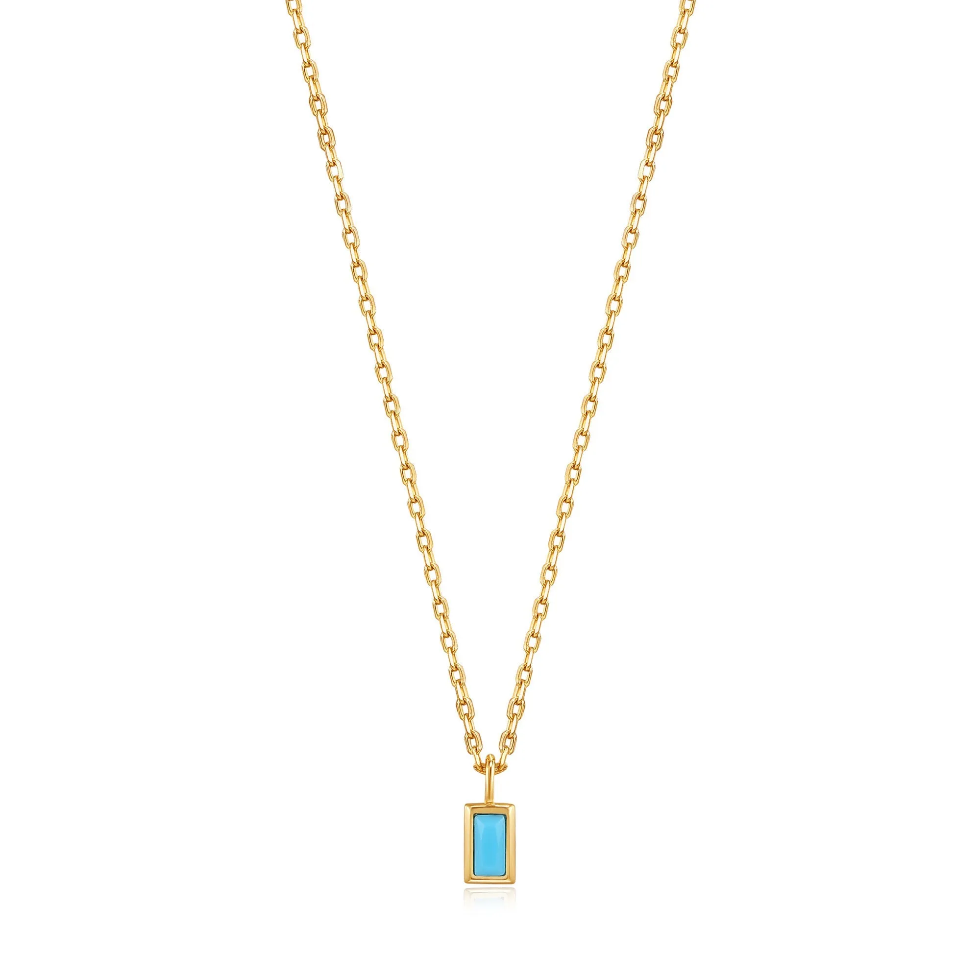 Turquoise Drop Pendant Gold Necklace