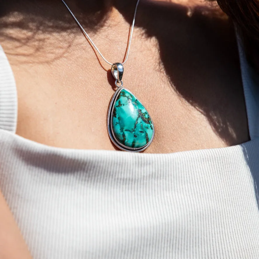 Turquoise Large Teardrop Pendant