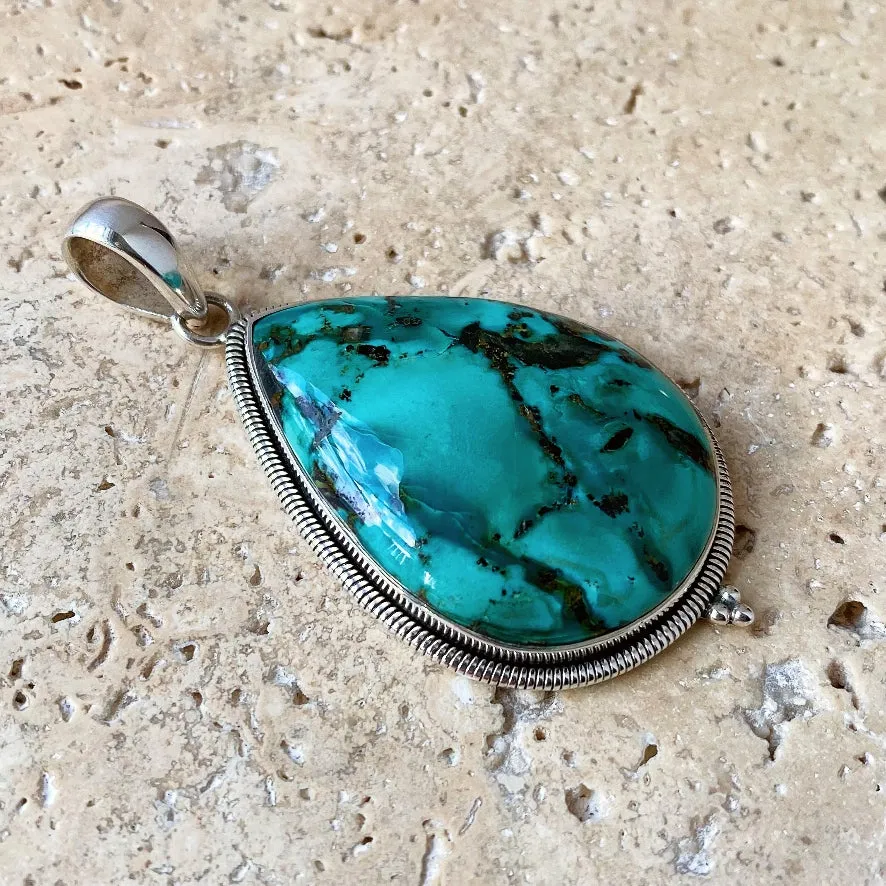 Turquoise Large Teardrop Pendant