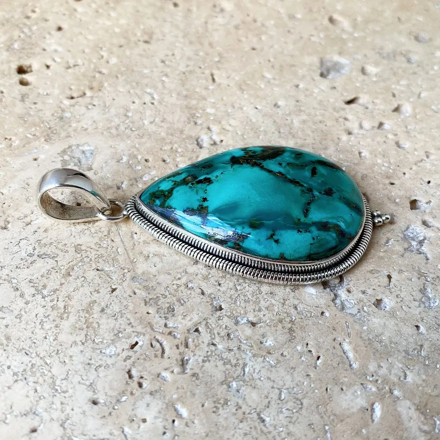 Turquoise Large Teardrop Pendant