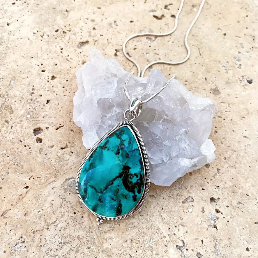 Turquoise Large Teardrop Pendant