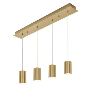 Tyke 36 in. 4 Lights Pendant Light Satin Brass Finish