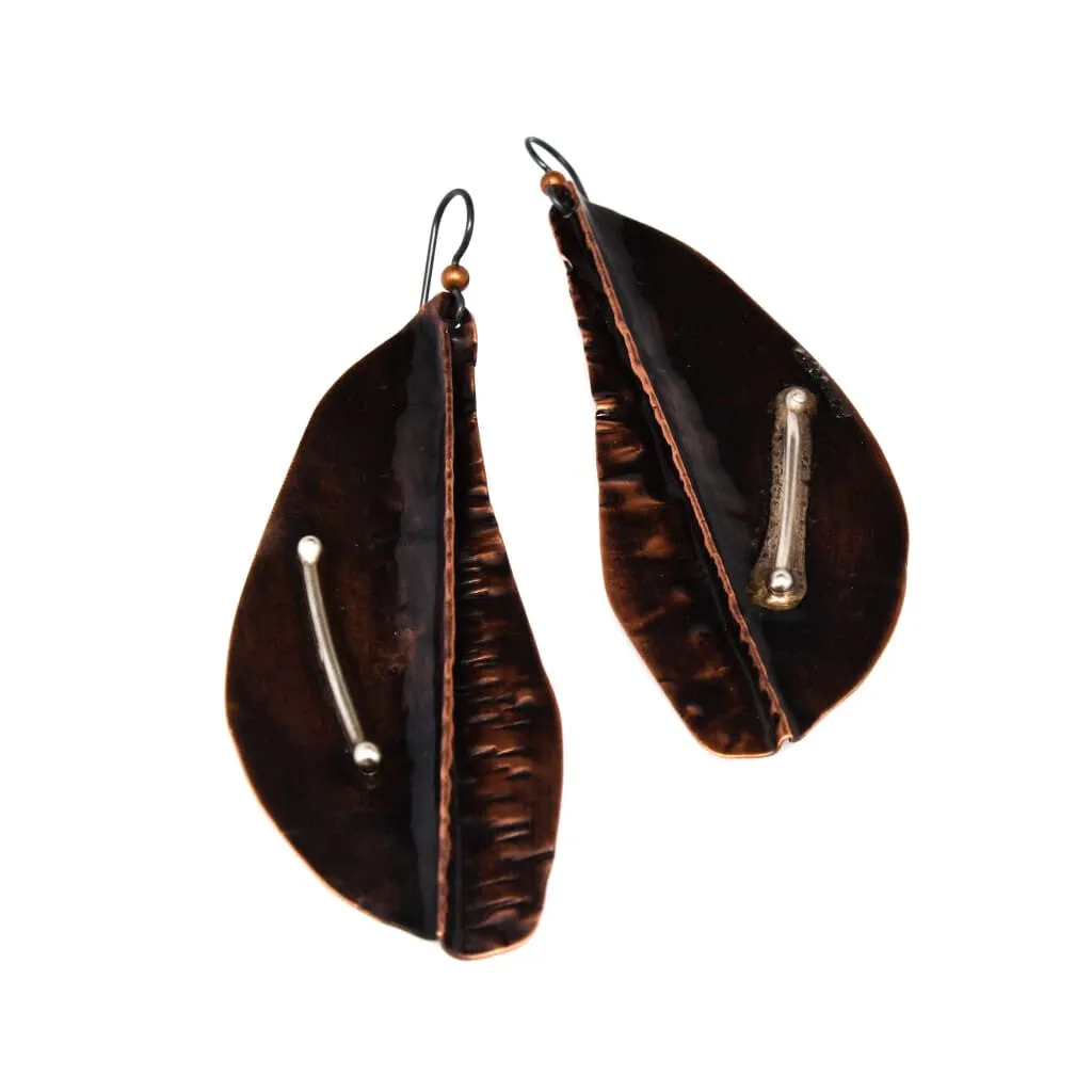 Warrior 1 Molded Copper Shield Earrings