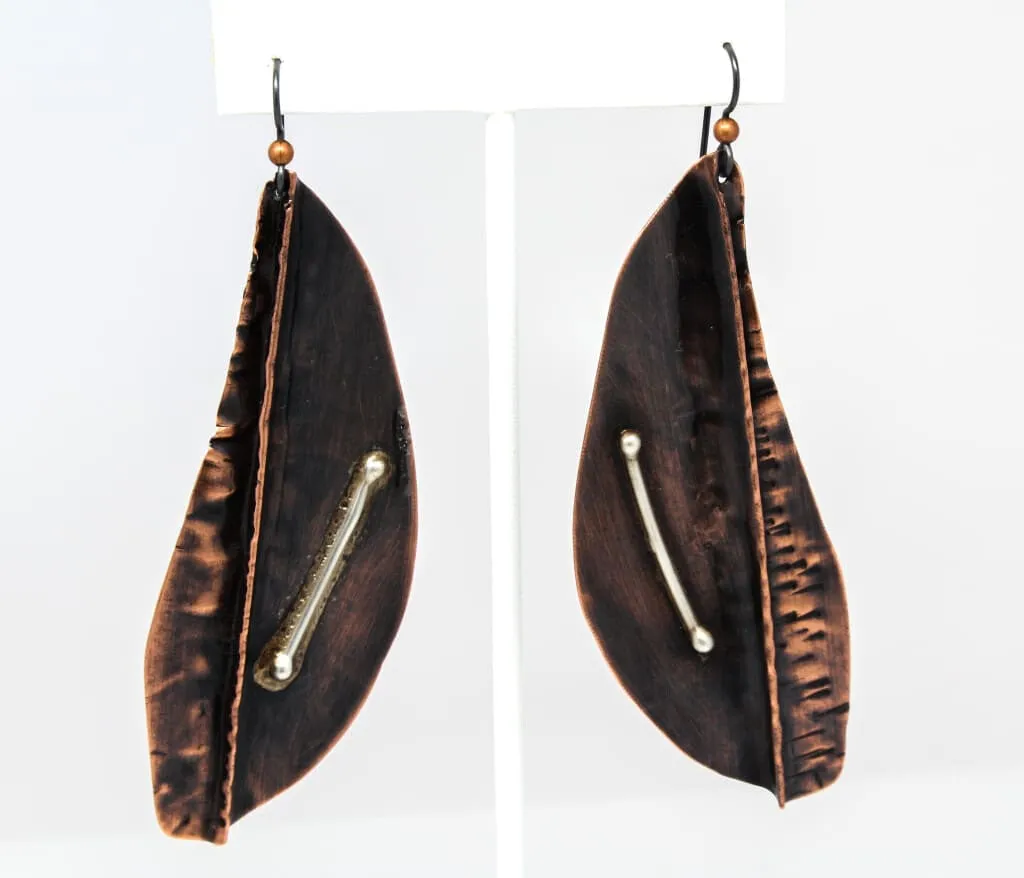 Warrior 1 Molded Copper Shield Earrings