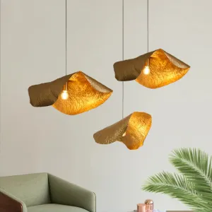 Withered Leaf Parlor Hanging Lamp in Brass - Modern Pendant Lighting Fixture